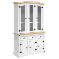 vidaXL Highboard Corona White 112x43x196 cm Solid Wood Mexican Pine