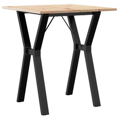 vidaXL Dining Table Y-Frame 60x60x75 cm Solid Wood Pine and Cast Iron