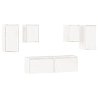 vidaXL TV Cabinets 6 pcs White Solid Wood Pine