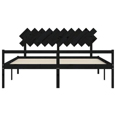 vidaXL Senior Bed without Mattress Black 200x200 cm Solid Wood