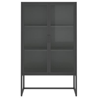 vidaXL Highboard Anthracite 80x35x135 cm Steel and Tempered Glass