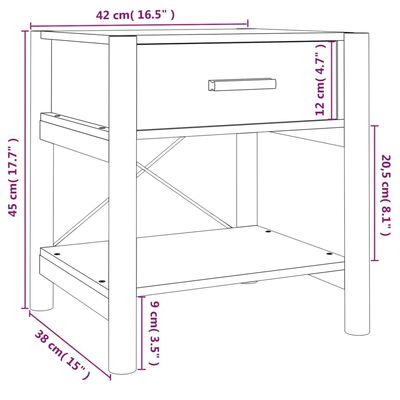 vidaXL Bedside Tables 2pcs Black 42x38x45 cm Engineered Wood