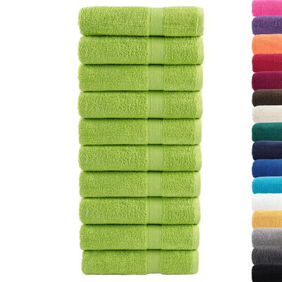 vidaXL Premium Hand Towels SOLUND 10 pcs Apple Green 50x100 cm 600 gsm