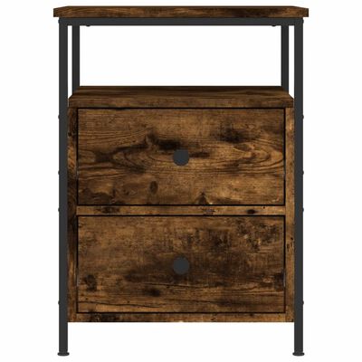 vidaXL Bedside Cabinet Smoked Oak 44x45x60 cm Engineered Wood