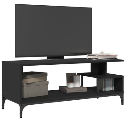 vidaXL TV Cabinet Black 102x40x41 cm Engineered Wood and Powder-coated Steel