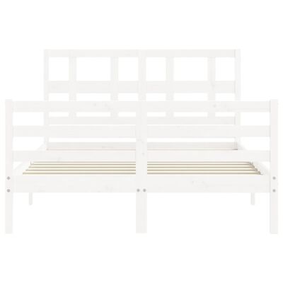 vidaXL Bed Frame without Mattress White 140x190 cm Solid Wood