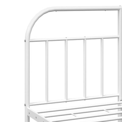 vidaXL Metal Bed Frame without Mattress with Footboard White 140x200 cm