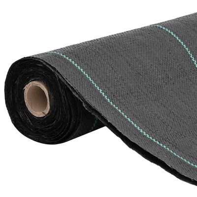 vidaXL Weed Membrane Black 1.5x25 m PP