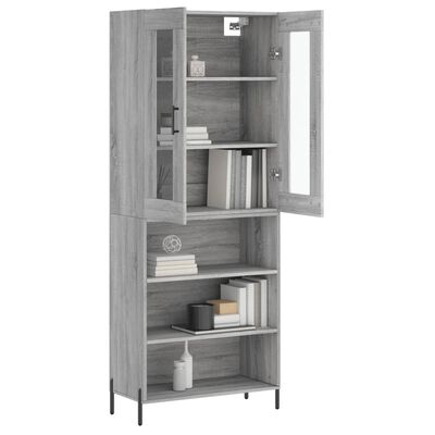 vidaXL Highboard Grey Sonoma 69.5x34x180 cm Engineered Wood