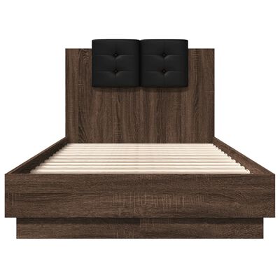 vidaXL Bed Frame without Mattress Brown Oak 90x190 cm Single