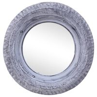 vidaXL Mirror White 50 cm Reclaimed Rubber Tyre