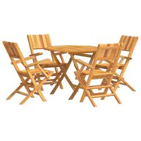 vidaXL 5 Piece Garden Dining Set Solid Wood Teak