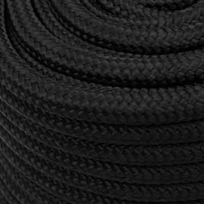 vidaXL Boat Rope Full Black 18 mm 100 m Polypropylene