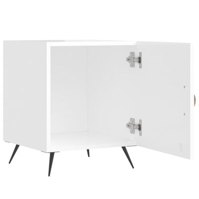 vidaXL Bedside Cabinet High Gloss White 40x40x50 cm Engineered Wood