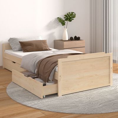 vidaXL Bed Frame without Mattress Solid Wood Pine 90x200 cm