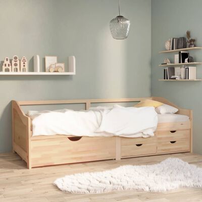 vidaXL 3-Seater Day Bed without Mattress Solid Pinewood 90x200 cm