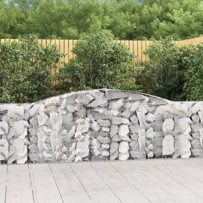 vidaXL Arched Gabion Baskets 15 pcs 400x30x100/120 cm Galvanised Iron