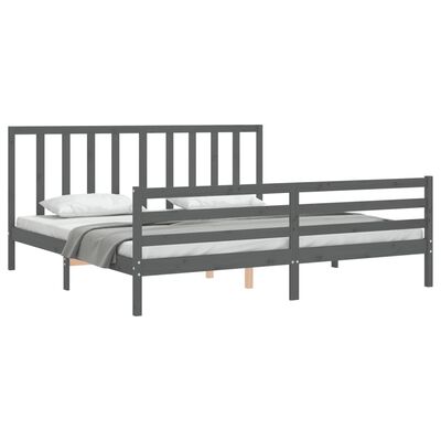 vidaXL Bed Frame without Mattress Grey 200x200 cm Solid Wood Pine