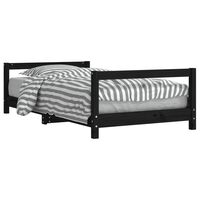 vidaXL Kids Bed Frame Black 80x160 cm Solid Wood Pine