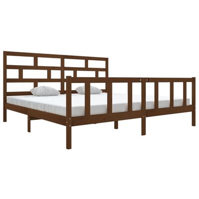 vidaXL Bed Frame without Mattress Honey Brown Solid Wood 200x200 cm (810105+814217)