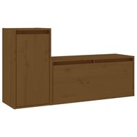 vidaXL TV Cabinets 2 pcs Honey Brown Solid Wood Pine