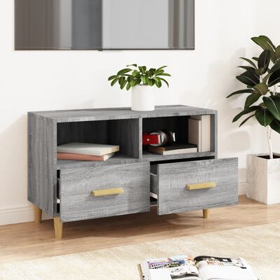 vidaXL TV Cabinet Grey Sonoma 80x36x50 cm Engineered Wood