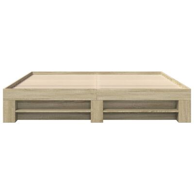 vidaXL Bed Frame without Mattress Sonoma Oak 180x200 cm Super King Engineered Wood