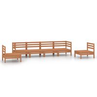 vidaXL 6 Piece Garden Lounge Set Honey Brown Solid Pinewood