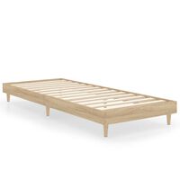 vidaXL Bed Frame without Mattress Sonoma Oak 75x190 cm Small Single Engineered Wood