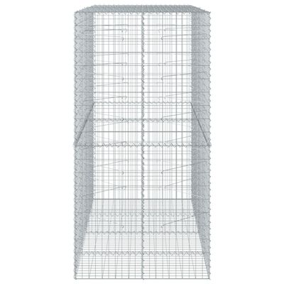 vidaXL Gabion Basket with Cover 200x100x200 cm Galvanised Iron