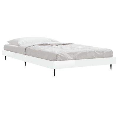 vidaXL Bed Frame without Mattress High Gloss White 100x200 cm