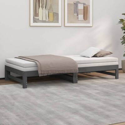 vidaXL Pull-out Day Bed without Mattress Grey 2x(90x200) cm