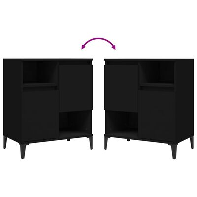 vidaXL Sideboards 2 pcs Black 60x35x70 cm Engineered Wood