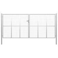 vidaXL Garden Gate Galvanised Steel 415x225 cm Silver