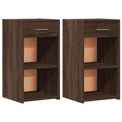 vidaXL Bedside Cabinets 2 pcs Brown Oak 35x34x65 cm Engineered Wood