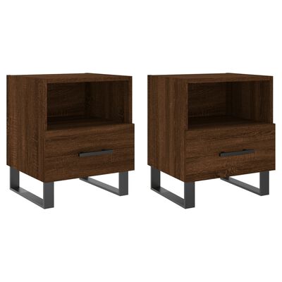 vidaXL Bedside Cabinets 2 pcs Brown Oak 40x35x47.5 cm Engineered Wood