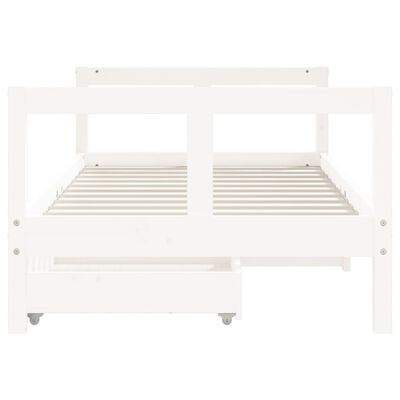 vidaXL Kids Bed Frame with Drawers White 80x160 cm Solid Wood Pine