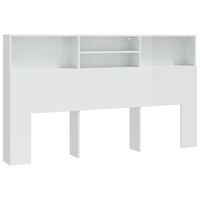 vidaXL Headboard Cabinet High Gloss White 180x19x103.5 cm