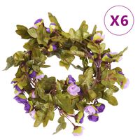 vidaXL Artificial Flower Garlands 6 pcs Light Purple 215 cm