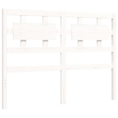 vidaXL Bed Frame without Mattress White Double Solid Wood