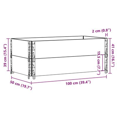 vidaXL Pallet Collars 2 pcs Brown 100x50 cm Solid Wood Pine