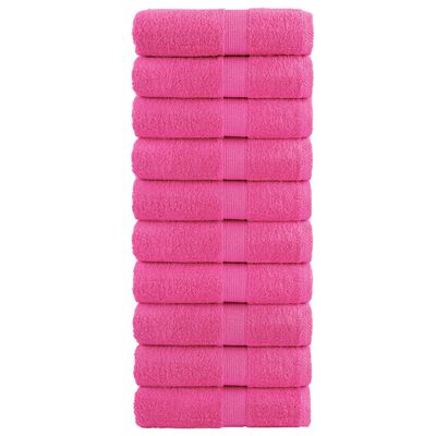 vidaXL Premium Guest Towels SOLUND 10 pcs Pink 30x50 cm 600 gsm