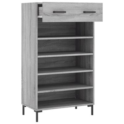 vidaXL Shoe Cabinet Grey Sonoma 60x35x105 cm Engineered Wood