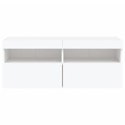 vidaXL TV Wall Cabinet with LED Lights White 100x30x40 cm