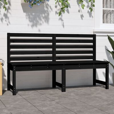 vidaXL Garden Bench Black 157.5 cm Solid Wood Pine