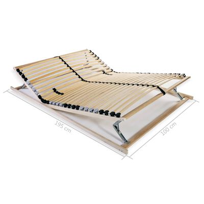 vidaXL Slatted Bed Base without Mattress with 28 Slats 7 Zones 100x200 cm