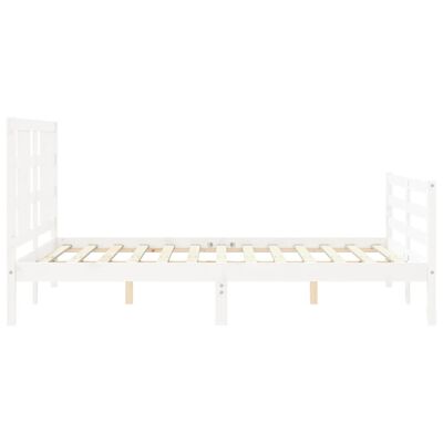 vidaXL Bed Frame without Mattress White 140x200 cm Solid Wood