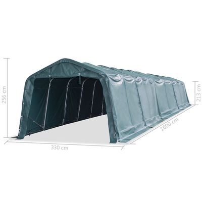 vidaXL Removable Livestock Tent PVC 550 g/m² 3.3x16 m Dark Green