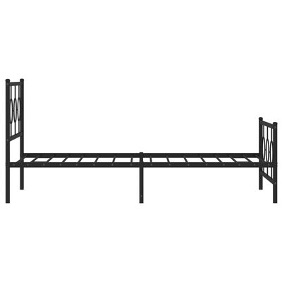 vidaXL Metal Bed Frame without Mattress with Footboard Black 107x203 cm