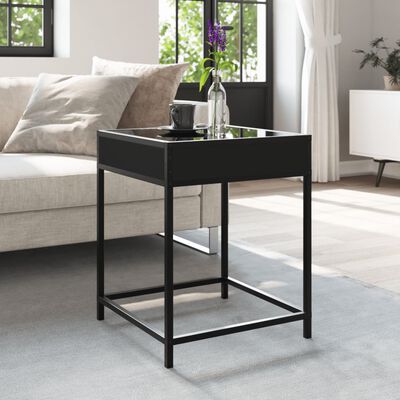 vidaXL Coffee Table with Infinity LED Black 40x40x51 cm